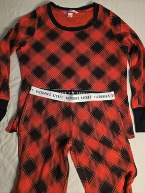 Victoria's Secret Red and Black Plaid Pajama Set